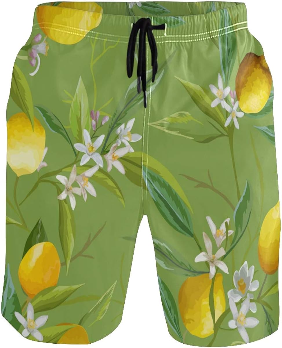 Mens lemon swim trunks Clearance
