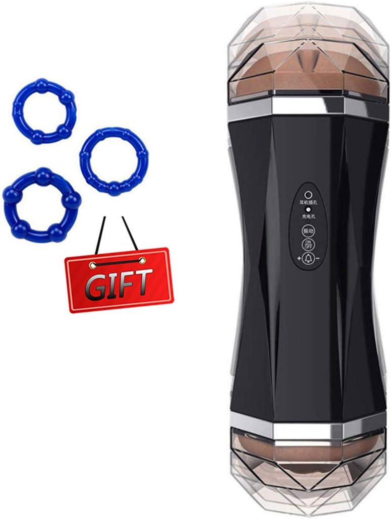 2 in 1 Healthy and Happy, Realistic 3D Male Sucking Electronic Toy S? Xy noiseless, Safe 8-Speed Inverter, Headphone Mode Black