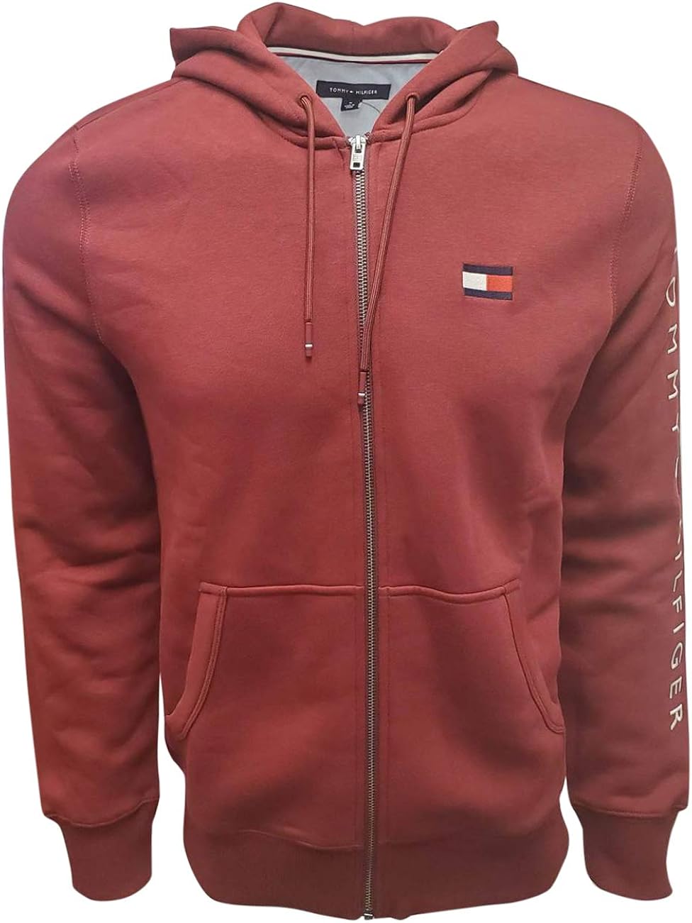 Amazon.com: Tommy Hilfiger Men's Flag Full Zip Hoodie (XX-Large, Burgundy): Clothing