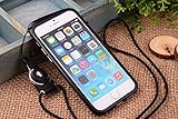 Nancy's Shop [Borderline Series] Apple Iphone 6 (4.7-inch) Case Cover - Long Neck Strap Hang Rope Design TPU Hybrid Bumper Case Cover for Apple Iphone 6 (4.7-inch)(black)