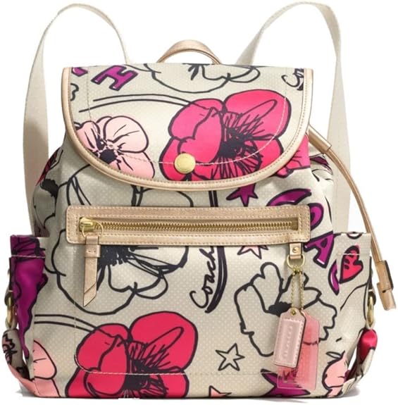 Coach Signature Daisy Kyra Flower Print Backpack Bag 19284