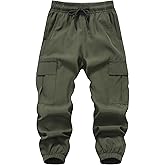 XiaoLongRen Baby Boys Cargo Joggers Pants Toddler Quick Dry Lightweight Hiking Pants Kids Pull On Sweatpants