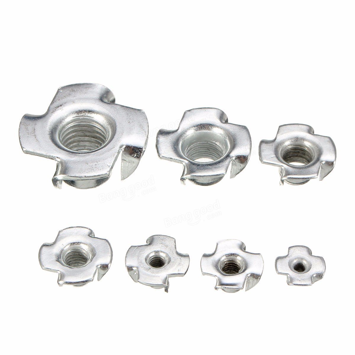 VEDA Secure Fastening with 25 M10 x 13mm T-nuts: Zinc-Plated Steel, 4-Prong Design for Wood and Plastic