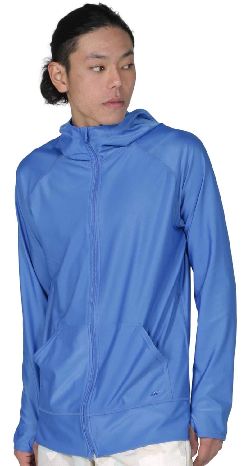 PONTAPES(ポンタペス) ラッシュガード パーカー メンズ 全20色 PR-4200 ロイヤル S 長袖 UVカット UPF50 + 水着 ラッシュパーカー ランニング ブルー 青色 無地