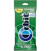 ORBIT Spearmint Sugarless Chewing Gum, 3 Packs, 42 Pieces