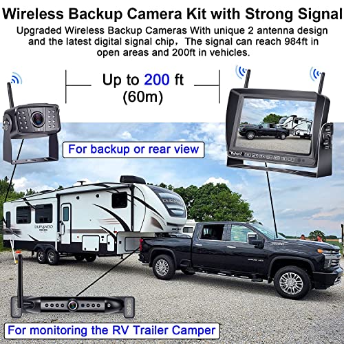 RV Backup Camera Wireless HD1080P 2 Cameras with 7 Inch Touch Key DVR
