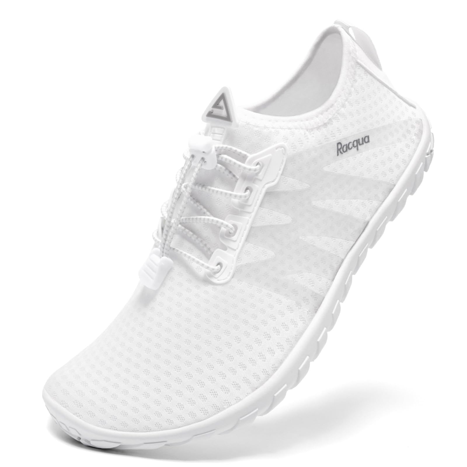 Photo 1 of Racqua Womens Water Shoes Quick Dry Barefoot Beach Swim Shoes Lightweight Surfing Diving Kayaking Yoga Sports Aqua Shoes White 6.5 Women/5.5 Men