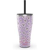 Tervis Traveler Skullicious Triple Walled Insulated Tumbler Travel Cup Keeps Drinks Cold & Hot, 30oz with Straw Lid, Stainless Steel