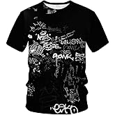 Dalicoter Men's 3D Print Hip Hop Graffiti Graphic Sporty and Light T Shirt