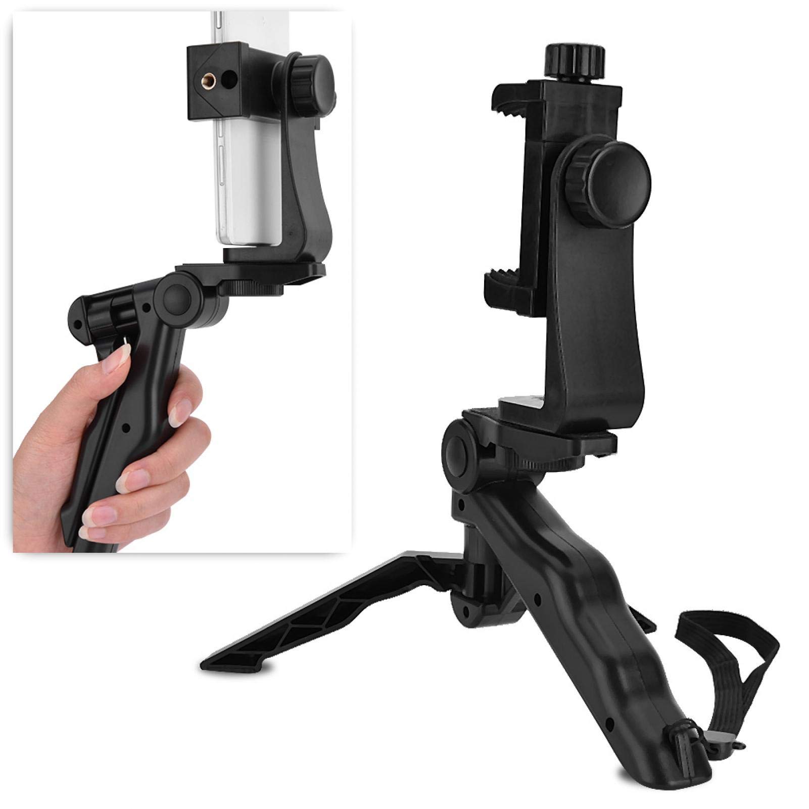 Mobile Phone Tripod Smartphone Stabilizer, Mobile Phone Gimbal Travel Tripod with Smartphone Holder, Handstabilizer Max. Height 210mm, for most Phone