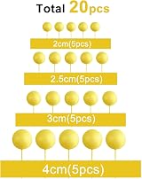 ASTARON Pack of 20 Yellow Cake Decoration Balls Mini Balloon Toppers view 2