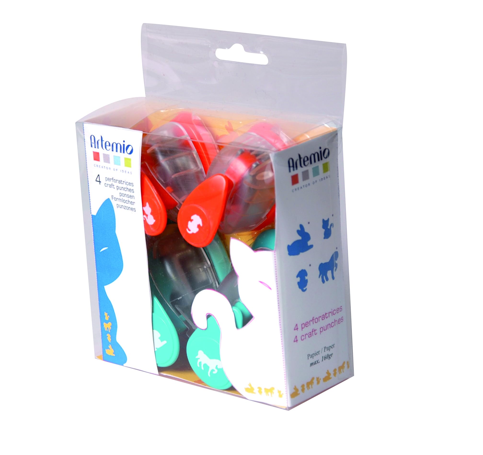 Artemio 4-Piece Punches Animals Kit, Multi-Colour