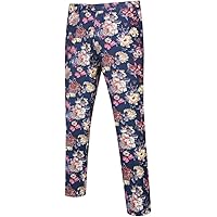Lars Amadeus Floral Printed Pants for Men's Contrasting Colors