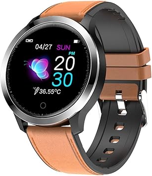 Amazon Co Jp スマートウォッチ F68男性と女性のブレスレットの健康測定android Ios用防水スポーツウォッチ Brown Leather Diy 工具 ガーデン