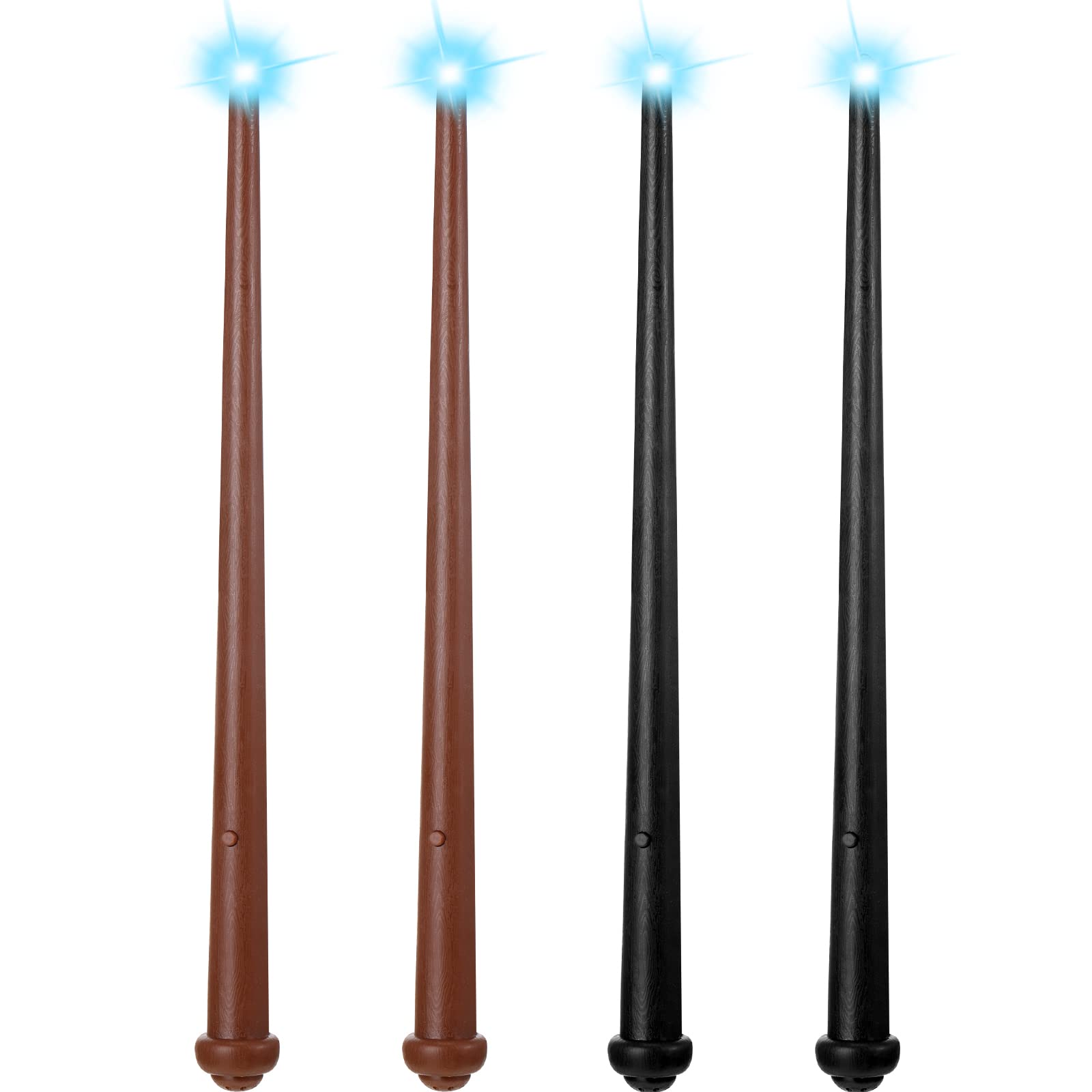 Sumind 4 Pieces Light up Wand Fairy Princess Magic Wands with Sound, Illuminating Witch Wizard Wand, Costume Accessory for Christmas Birthday Party Gift Favors