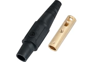 Marinco CLS20FB-A CLS Cam Type, Series 16 Inline, Single Pin Connector, 400 Amp, 600 Volt, 2-2/0 AWG, Female - Black (A)