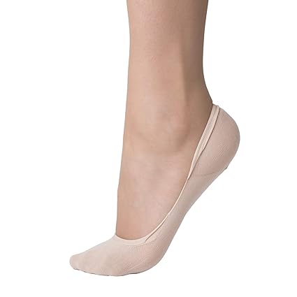 Steps unsichtbare Damen Socken (6 Paar) Komfort Gummi Bündchen Rutschfest kurze Socken Baumwolle Nahtlos Silikon Anti Rutsch 