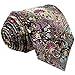 S&W SHLAX&WING Tie Set Men's Necktie Grey Foral Extra Long Size 63