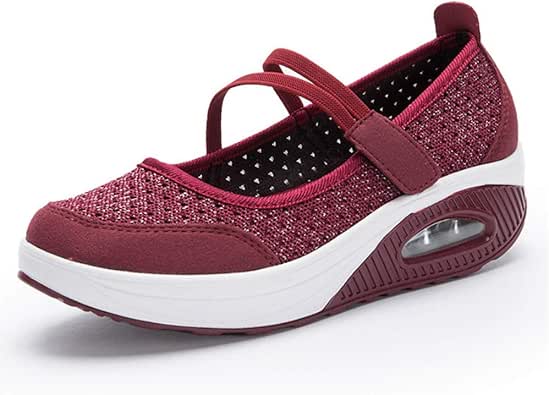 Amazon.com | CYBLING Women's Platform Walking Shoes Lightweight Mesh Slip-on Fitness Work Out 