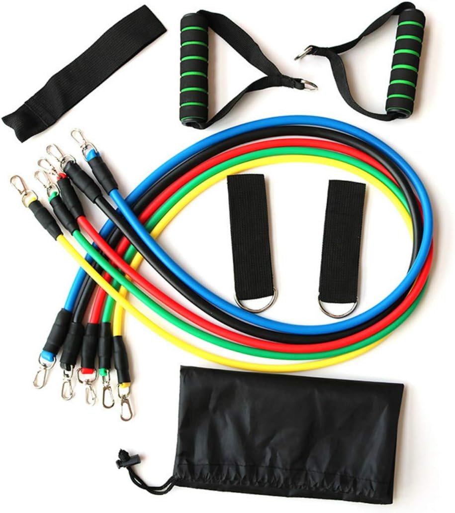 CYSTYL Resistance Band Set, Pull Up Assist Exercise Resistance Bands with Door Anchor Ankle Straps, Carrying Case for Body Stretch Powerlifting, Physical Therapy, Home Workouts 11 pcs