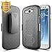 Galaxy S3 Case w/[Tempered Glass Screen Protector] NageBee Belt Clip Shell Holster Ultra Slim Shock Proof Kickstand Combo Rugged Case Compatible Samsung Galaxy S3 (S III I9300 GS3 All Carriers) -Black