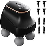 4 Head Massage Gun Deep Tissue, Mini Percussion Muscle Massage Gun for Pain Relief, Portable Electric Muscle Massager with 5 Speeds, 3 Attachments, USB Rechargeable - Ideal Gift for Men & Women