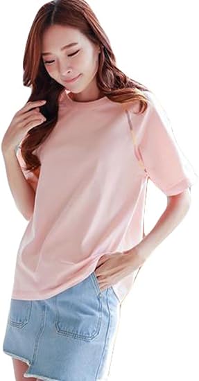 Amazon Gergeoustシャツ レディース 半袖 ショート 白tシャツ クルーネック ゆったり Tシャツ コットン 夏トップス 白 T シャツ カットソー 通販