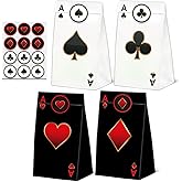 24 Pcs Casino Goodie Bags with Stickers,Poker Themed Decorations Birthday Favor Bags,Casino Party Gift Bags for Poker Party Supplies