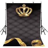 LYLYCTY 5x7ft Crown Backdrop Bling Crown Grey Sofa Photography Background and Studio Photography Backdrop Props LYGE813