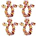 AniiKiss Hawaiian Hula Garland Leis Necklaces Bracelets Headband Ruffled Simulated Silk Flower for Party Favor, Pack of 4 Large Size 41''
