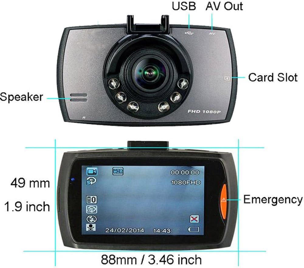 Mini Videocamera Dvr Registratore Per Auto Hd Lcd 2 7 1080p Sd Dash Cam Interna Manuale In Italiano Amazon It Elettronica