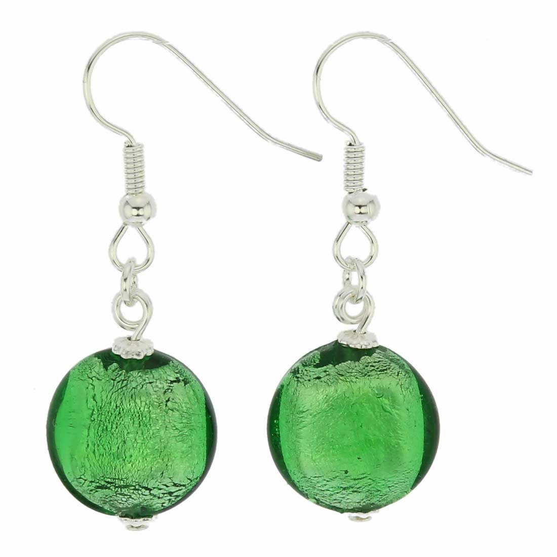 Glass Of Venice Murano Glass Antico Tesoro Disk Earrings - Silver Ocean