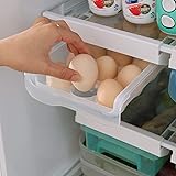 YekouMax Eggs Organizer, Refrigerator Egg Drawer Box, Fridge Eggs Storage Container, Pull Out with Handle, Refrigerator Shelf