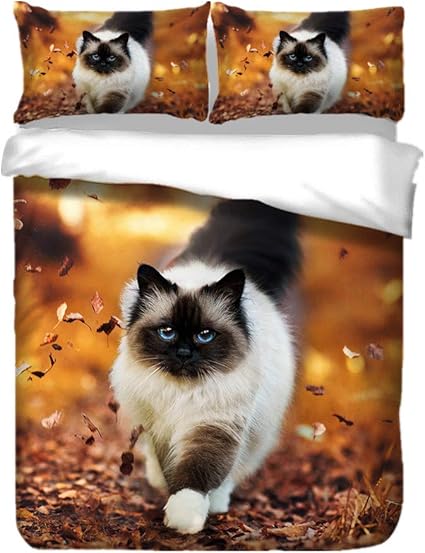 Sticker Superb Bedding Set Housse De Couette Lit King Chat D Automne Animal 3d Chiot Chien Noir Qui Nage Courtepointe Convient Aux Garcons Filles Hommes Femmes Chat 2 X 240 Cm Amazon Fr Cuisine Maison