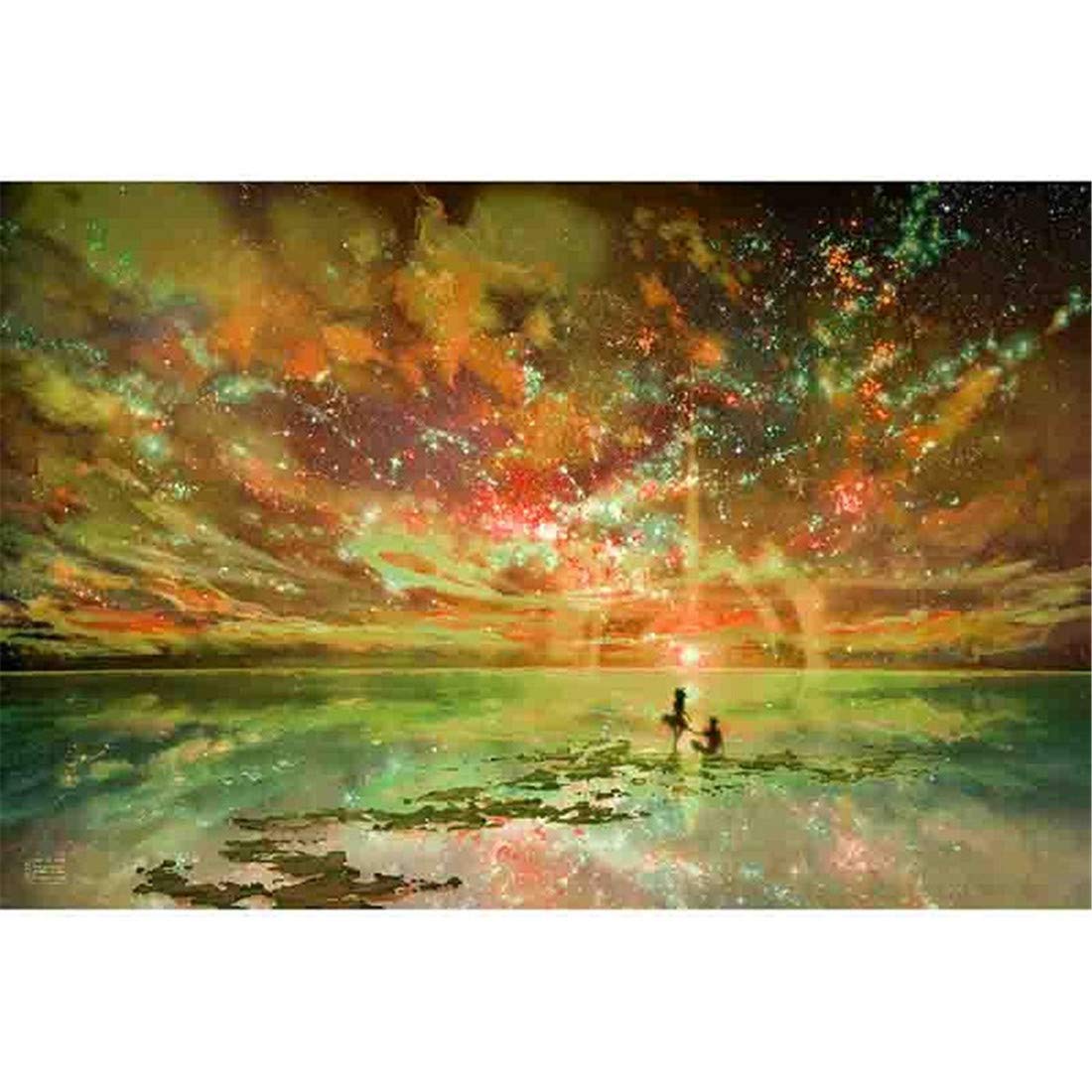 Paint by Numbers Kit DIY Oil Painting Kit for Kids and Adults - Aurora 16"x20" (Without Frame)