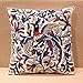 Embroidered Decorative Throw Pillows Cover 18x18 Boho Farmhouse Square Pillow Case for Couch Sofa Bed, Plant Floral Patterns Home Decor Pillows Cover, Embroidery Pattern Fall Pillow Cover