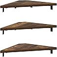 Furinno Rossi Zeshoekige Wandplanken Set Van 2 - Amber Grenen - Hoekplank