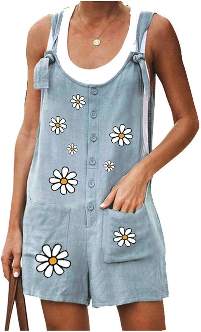 linen overalls short