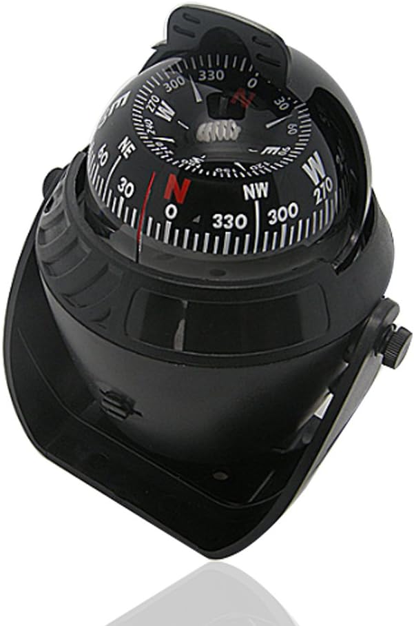 Odowalker Black Incandescent Light Illuminated Marine Compass Suitable for Car Boat and Truck (Black) : Sports & Outdoors