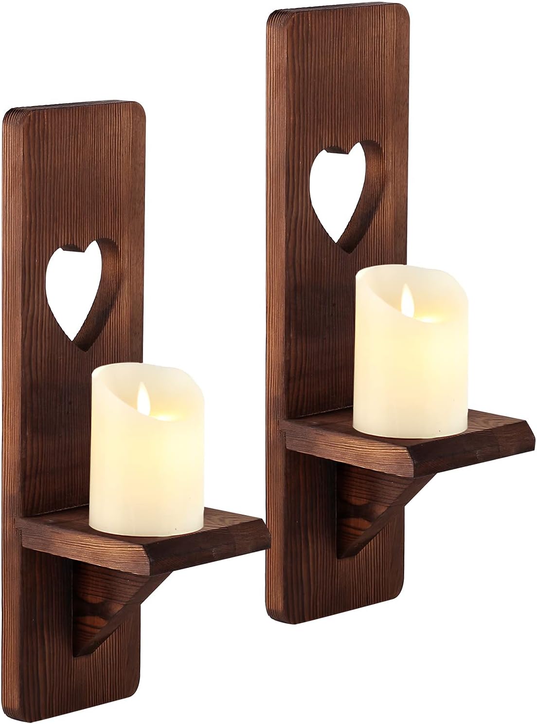 Wood Wall Sconces Set of 2 Handmade Rustic Wall Décor Display Shelves