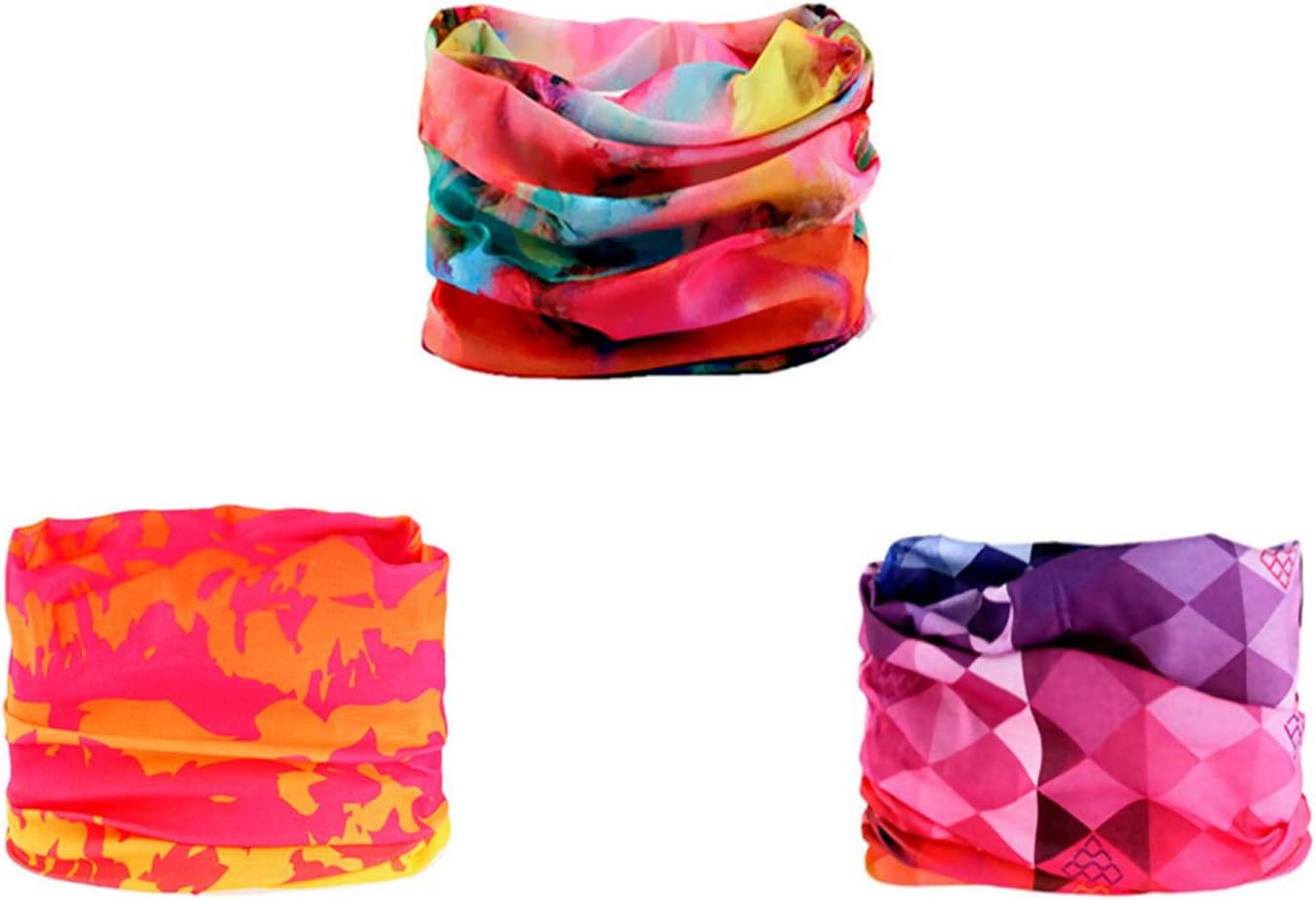 Headband, 3PCS Headwear 12-in-1 Multifunction Stretchable Magic Scarf Head Wrap Sport Sweatband, Workout,Yoga For Sport & Casual (Watercolours Series)