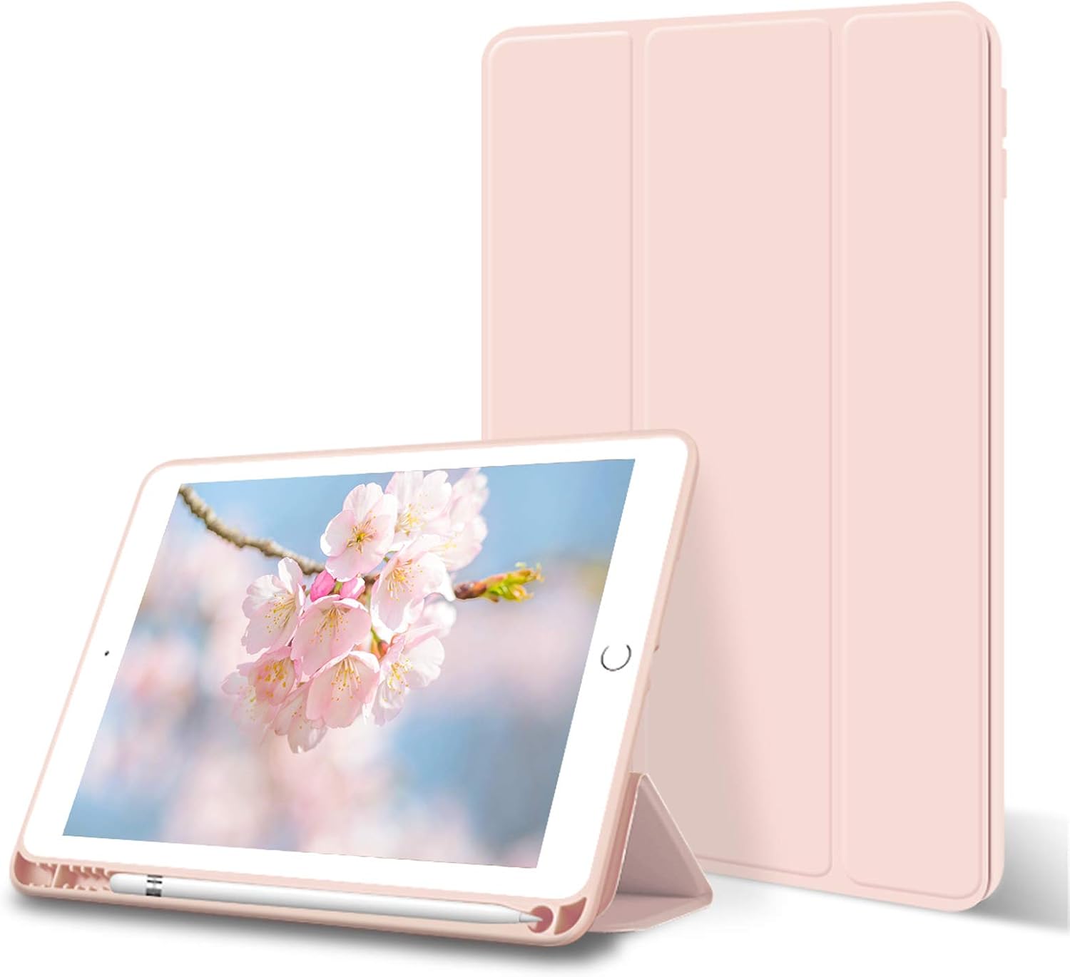 ZOYU Case for iPad 9th/8th/7th Generation with Pencil Holder, Slim Stand Smart Case with Soft TPU Back Cover