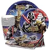 Star Wars Birthday Party Supplies Pack for 8 Guests - Lunch Plates, Dessert Plates, Lunch Napkins, Cups