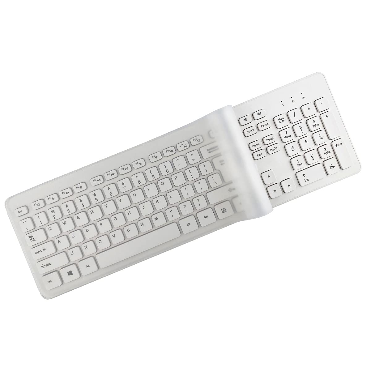 Photo 1 of Universal Computer Desktop Keyboard Cover Skin (17.52" x 5.51") for Standard Size PC Computer Desktop Keyboards, Clear Waterproof Anti-Dust Silicone-Clear