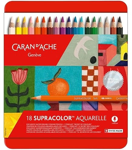 Amazon.com: Caran d'Ache Tin of 18 Prismalo Aquarelle Pencils