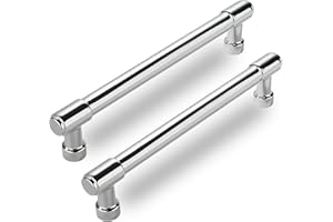 CABDM 6 Pack Polished Chrome Cabinet Pulls,4 Inch(102mm) Hole Centers Cabinet Handles Kitchen Hardware for Cabinets and Drawer