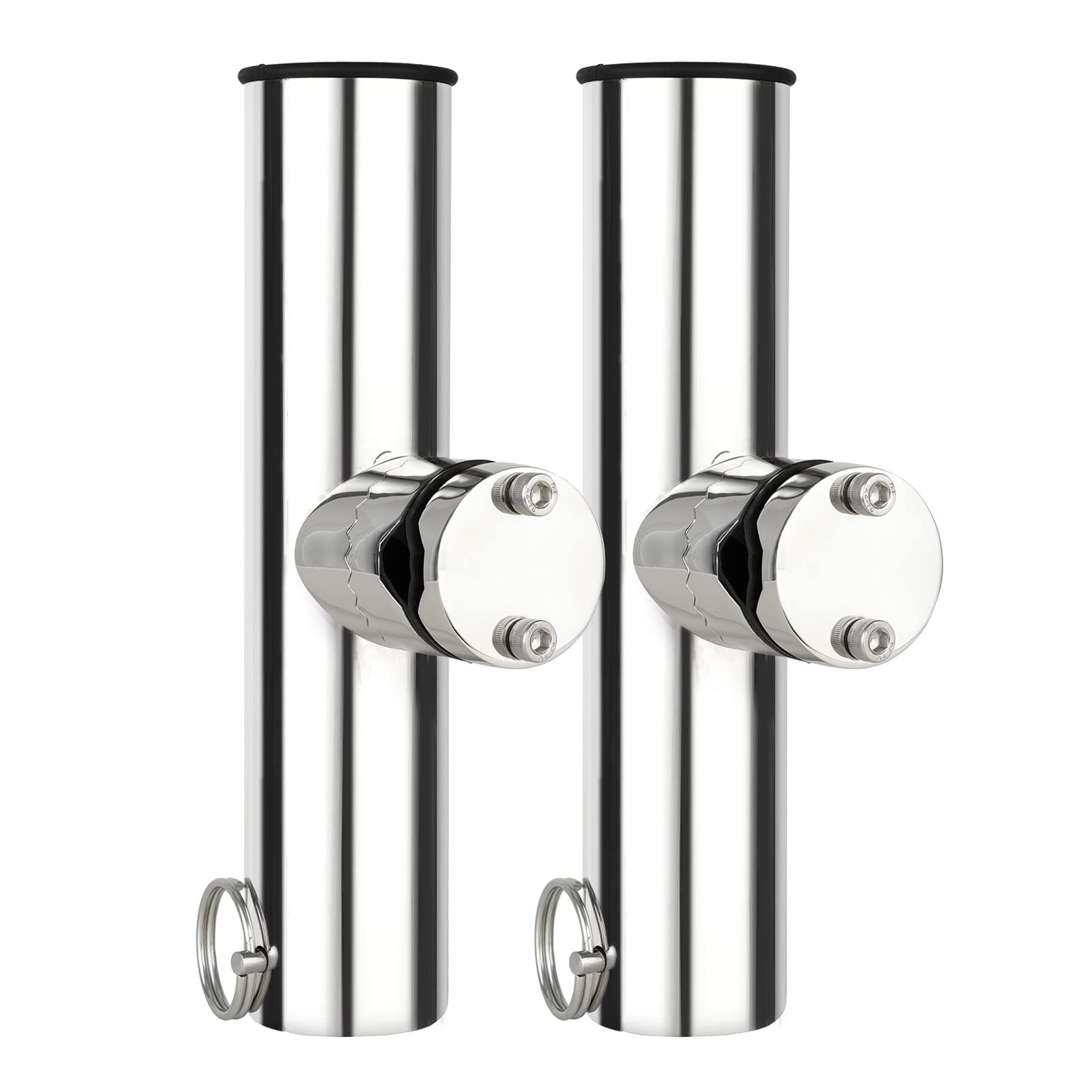 9Tong Clamp Stainless Rod Holder Steel Boat Steel Rod Holders Adjustable Rack Marine Rod Holders Stainless SUS316 2pcs