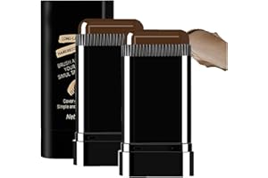 PEWATUL 2-in-1 Hair Color Stick & Comb, Long-Lasting Waterproof Color,Sweat-Proof, Quick Root Touch-Up, Coloring Tool – For Women & Men (2-Pack-BROWNISH BLACK)