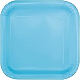 Powder Blue Square Dessert Plates - 7" (Pack of 16) - Elegant Design - Perfect for Any Occasion