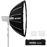 Godox Softbox 35.5in 90CM Bowens Mount Softbox QR-P90T Quick Release Parabolic Softbox with Carry Bag 2 Diffusers for Photography Shooting Continous Light Monolights Vedio Portrait Shooting